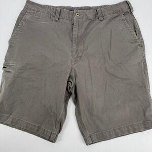 Duluth Trading Co Mens Flex Ballroom Khakis Shorts Gray Size 36 Utility Stretch